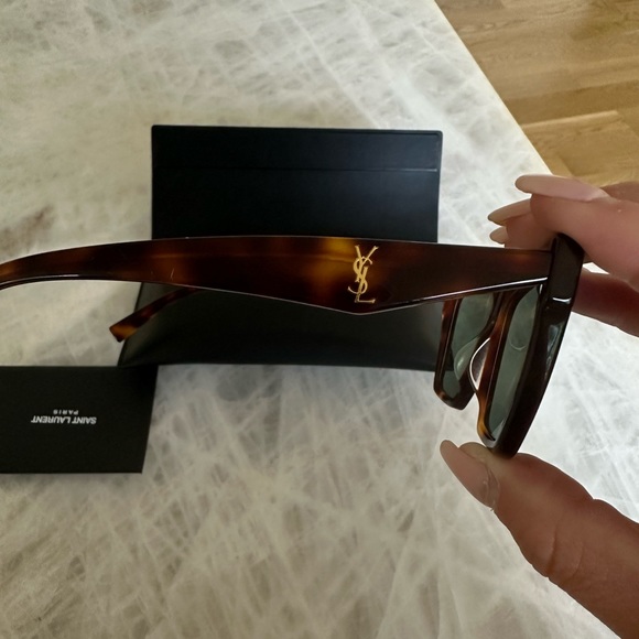 New Acetate YSL Angular cat-eye sunglasses in HAVANA main image 15